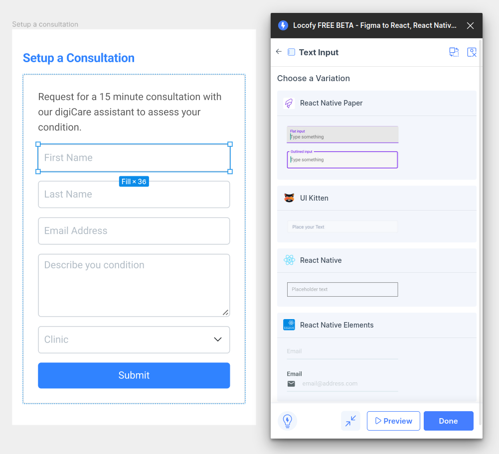 Tagging Your React Native Form Input – Locofy Docs